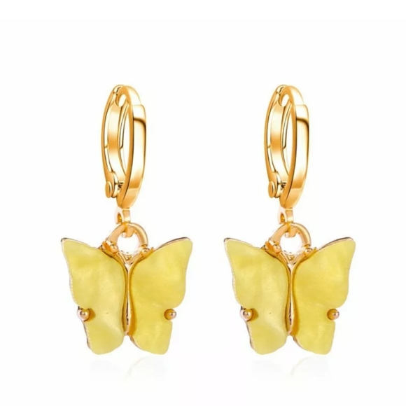 BUTTERFLY New Dainty Drop Pendant Huggie Style Pirced Ear Earrings - Picture 8 of 13